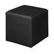 Scranton & Co Plush Square Ottoman in Soft Durable Black Vinyl