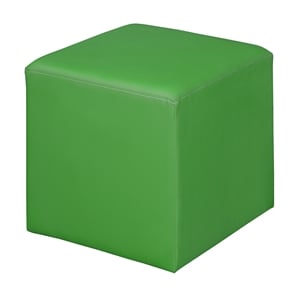 Scranton & Co Plush Square Ottoman in Soft Durable Envy Green Vinyl