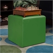 Scranton & Co Plush Square Ottoman in Soft Durable Envy Green Vinyl