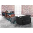 Scranton & Co Plush Lounge and Square Ottoman in Soft Durable Grey Vinyl
