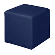 Scranton & Co Plush Square Ottoman in Soft Durable Naval Blue Vinyl