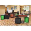 Scranton & Co Plush Curved Ottoman in Soft Durable Black Vinyl