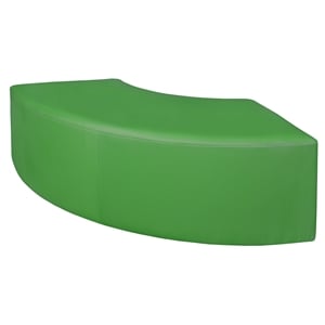 Scranton & Co Plush Curved Ottoman in Soft Durable Envy Green Vinyl