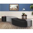 Scranton & Co Plush Lounge and Curved Ottoman in Soft Durable Grey Vinyl