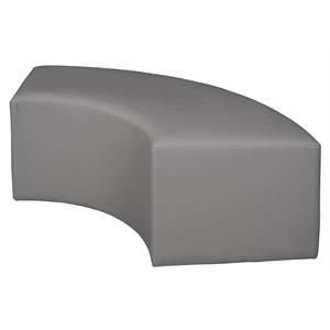 Scranton & Co Plush Lounge and Curved Ottoman in Soft Durable Grey Vinyl
