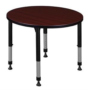 Scranton & Co 30&quot Round Height Adjustable Table in Classic Mahogany
