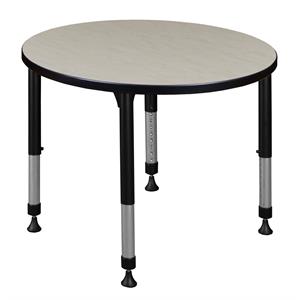Scranton & Co 30&quot Round Height Adjustable Table in Natural Maple