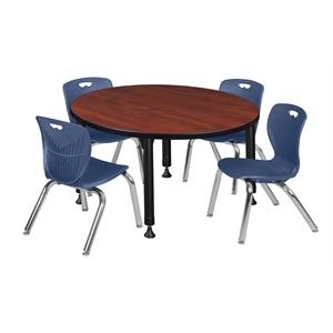 Scranton & Co 36&quot Round Adjustable Table with 4 Andy Chairs in Cherry