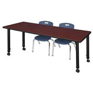 Scranton & Co 60&quot x 30&quot Adjustable Table with 2 Andy Chairs in Mahogany