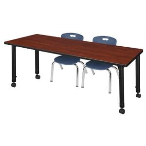 Scranton & Co 66&quot x 24&quot Adjustable Table with 2 Andy Chairs in Cherry