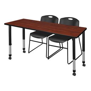 Scranton & Co 36&quot Round Adjustable Table with 2 Zeng Chairs in Cherry