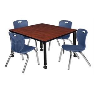 Scranton & Co 36&quot Square Adjustable Table with 4 Andy Chairs in Cherry