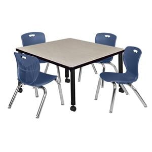 Scranton & Co 36&quot Square Adjustable Table with 4 Andy Chairs in Maple
