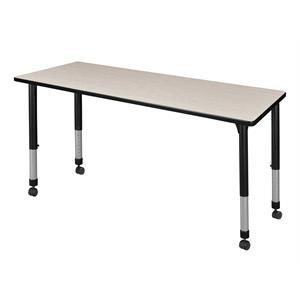 Scranton & Co 72&quot x 30&quot Height Adjustable Mobile Table in Maple
