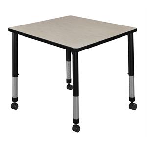 Scranton & Co 30&quot Square Height Adjustable Mobile Table in Maple