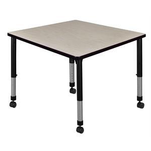 Scranton & Co 42&quot Square Height Adjustable Mobile Table in Maple