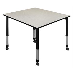 Scranton & Co 48&quot Square Height Adjustable Mobile Table in Maple