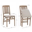 Scranton & Co Mission Style Folding Chair Set with Cushioned Seats in Graywash
