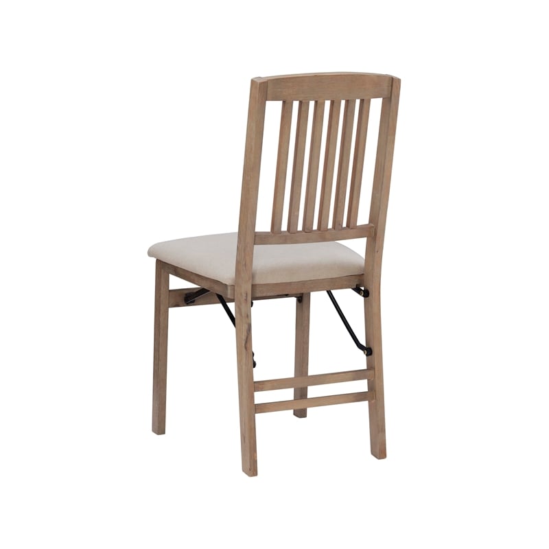 Scranton & Co Mission Style Folding Chair Set with Cushioned Seats in Graywash