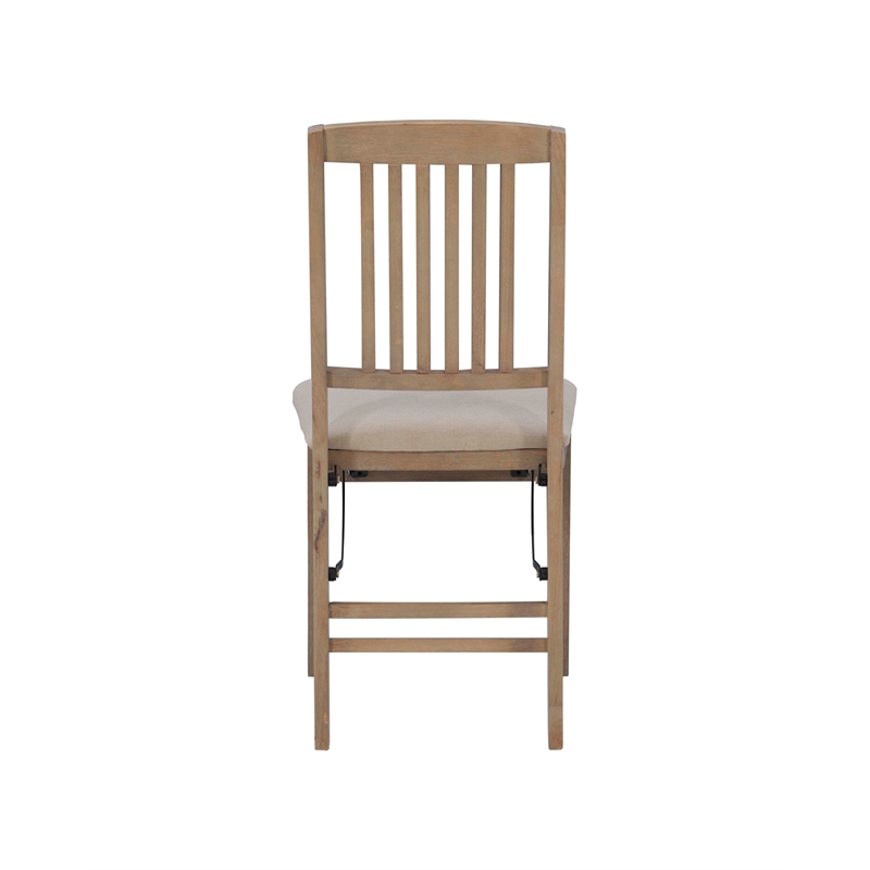 Scranton & Co Mission Style Folding Chair Set with Cushioned Seats in Graywash