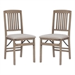 Scranton & Co Mission Style Folding Chair Set with Cushioned Seats in Graywash