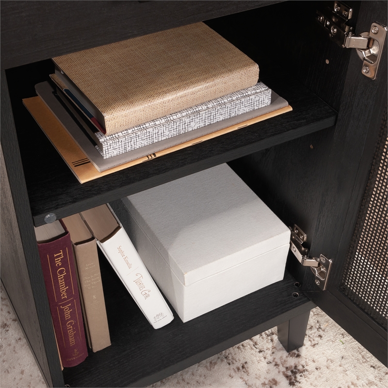Scranton & Co Coastal Engineered Wood L-Desk in Raven Oak Finish