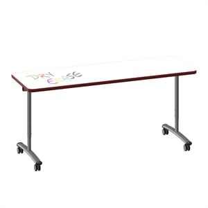 Scranton & Co Adjustable Dry Erase Flip Top Table with Markerboard White