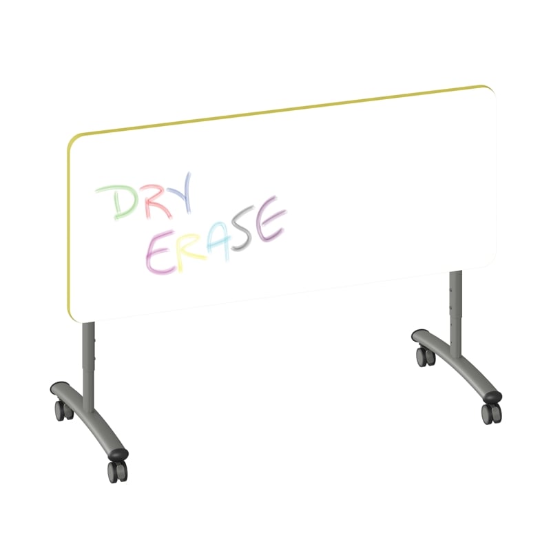 Scranton & Co Dry Erase Flip Top Table White Wood Laminate Adjustable