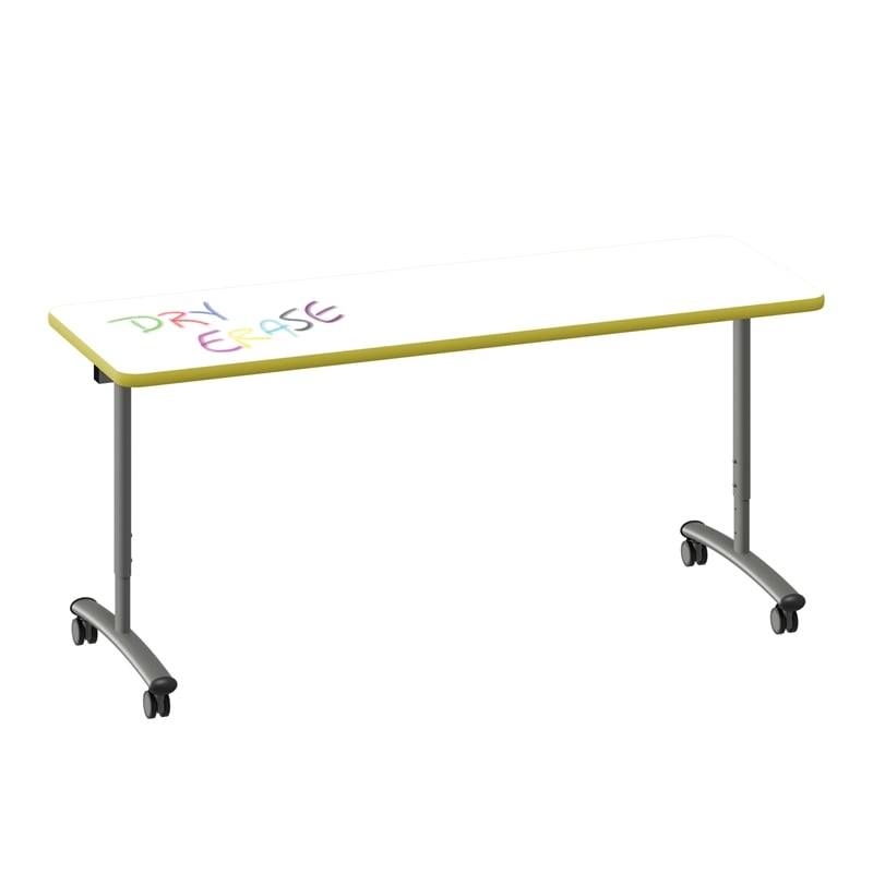 Scranton & Co Dry Erase Flip Top Table White Wood Laminate Adjustable