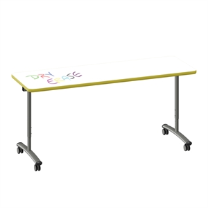 Scranton & Co Dry Erase Flip Top Table White Wood Laminate Adjustable
