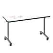Scranton & Co White Flip Top Table with Green Edge Adjustable Height