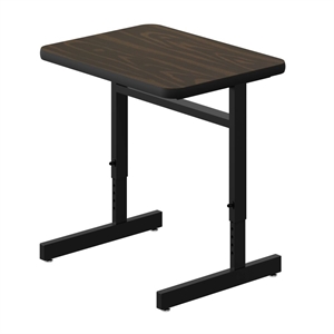 Scranton & Co Adjustable Height Computer Desk with Walnut Wood Laminate