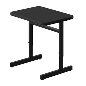 Scranton & Co Adjustable Height Computer Desk with Black Wood Laminate