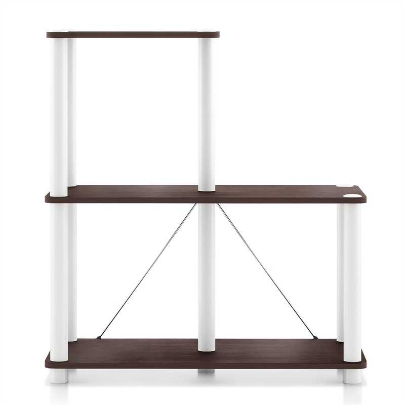 Scranton & Co 3-Cube Open Bookcase in Engineered Wood Espresso Finish
