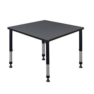 Scranton & Co 36&quot Square Height Adjustable Table in Stylish Grey