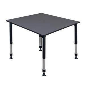Scranton & Co 48&quot Square Height Adjustable Table in Stylish Grey