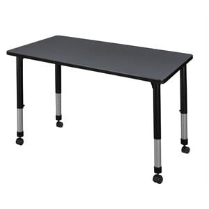 Scranton & Co 48&quot x 24&quot Height Adjustable Mobile Table in Grey
