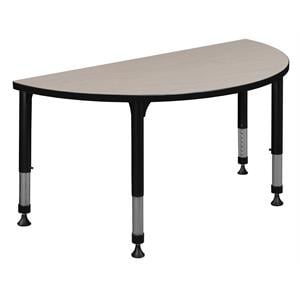 Scranton & Co 48&quot x 24&quot Half Round Shaped Adjustable Table in Maple