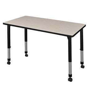 Scranton & Co 48&quot x 24&quot Height Adjustable Mobile Table in Maple