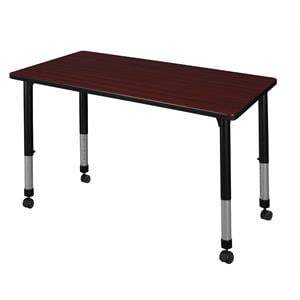 Scranton & Co 48&quot x 30&quot Height Adjustable Mobile Table in Mahogany