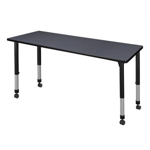 Scranton & Co 66&quot x 24&quot Height Adjustable Mobile Table in Grey
