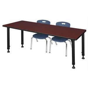 Scranton & Co 60&quot x 30&quot Adjustable Table with 2 Andy Chairs in Mahogany