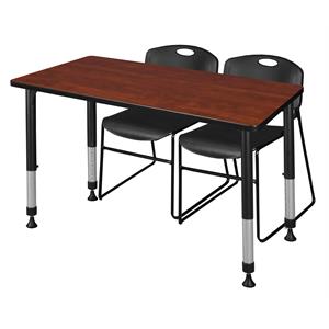 Scranton & Co 48&quot x 30&quot Adjustable Table with 2 Zeng Chairs in Cherry