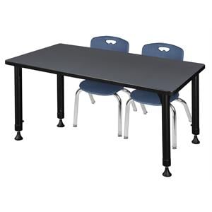 Scranton & Co 48&quot x 30&quot Height Adjustable Table with 2 Andy Chairs in Grey