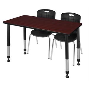 Scranton & Co 48&quot x 30&quot Adjustable Table with 2 Andy Chairs in Mahogany