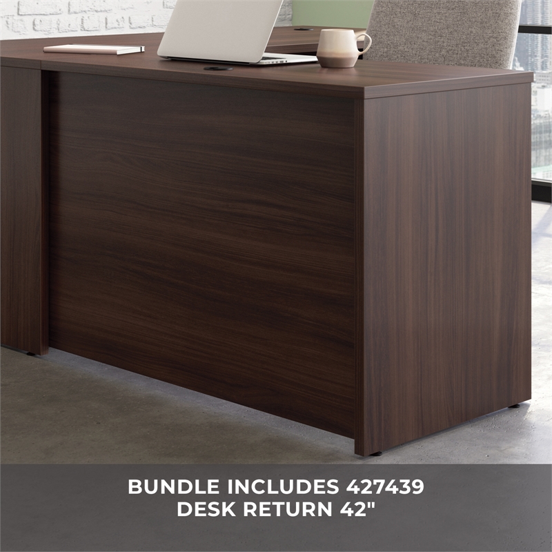 Scranton & Co 72x24 Desk with Return in Engineered Wood Noble Elm Brown