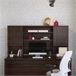 Scranton & Co 72x24 Desk with Hutch Bundle in Engineered Wood Noble Elm