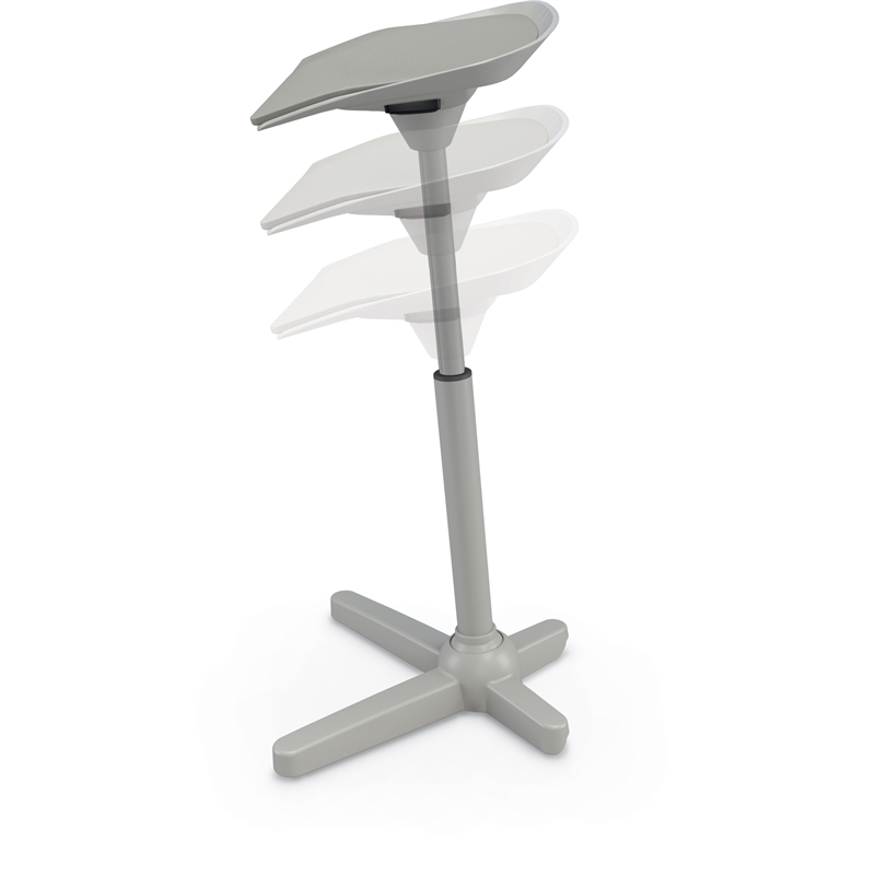 Scranton & Co Elate Perch Adjustable Polyurethane Stool in Gray