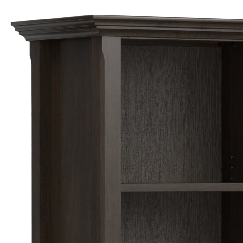 Scranton & Co 24 in Solid Wood 5-Shelf Bookcase in Hickory Brown