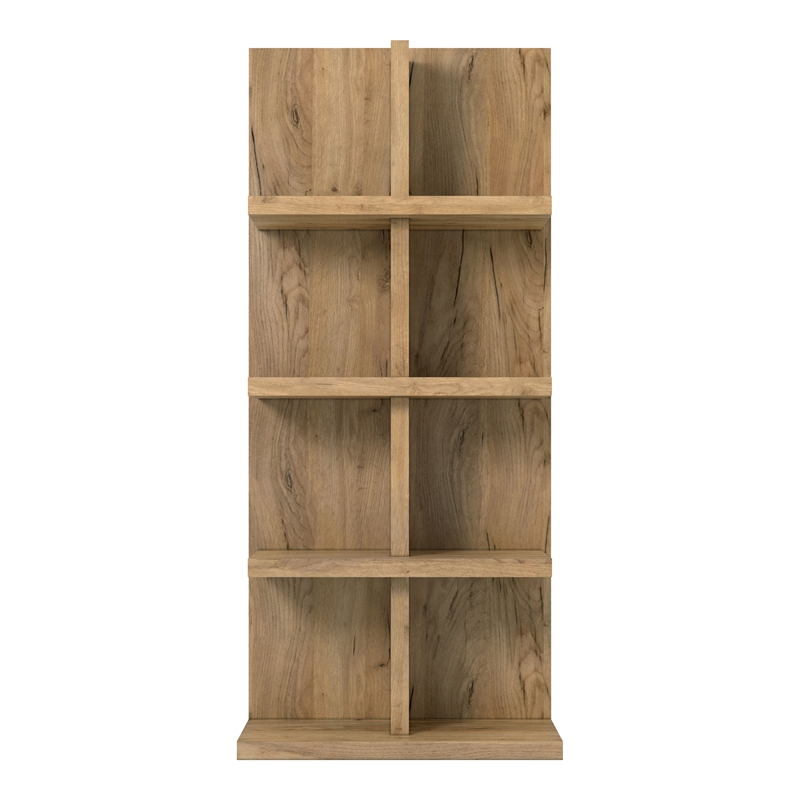 Scranton & Co 4-Shelf Wood Bookcase with Open Storage in Light Oak